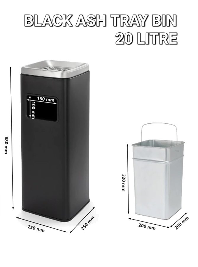 Ashtray Bin Black Square ⬛️