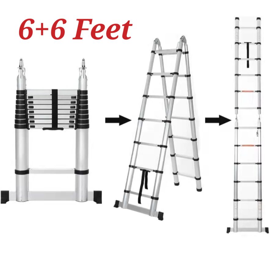 Double Side Telescopic Ladder 6+6Feet