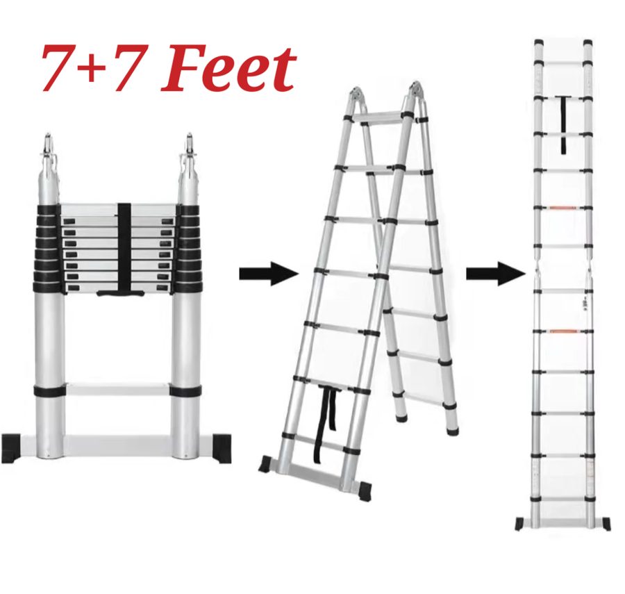 Double Side Telescopic Ladder 7+7FEET